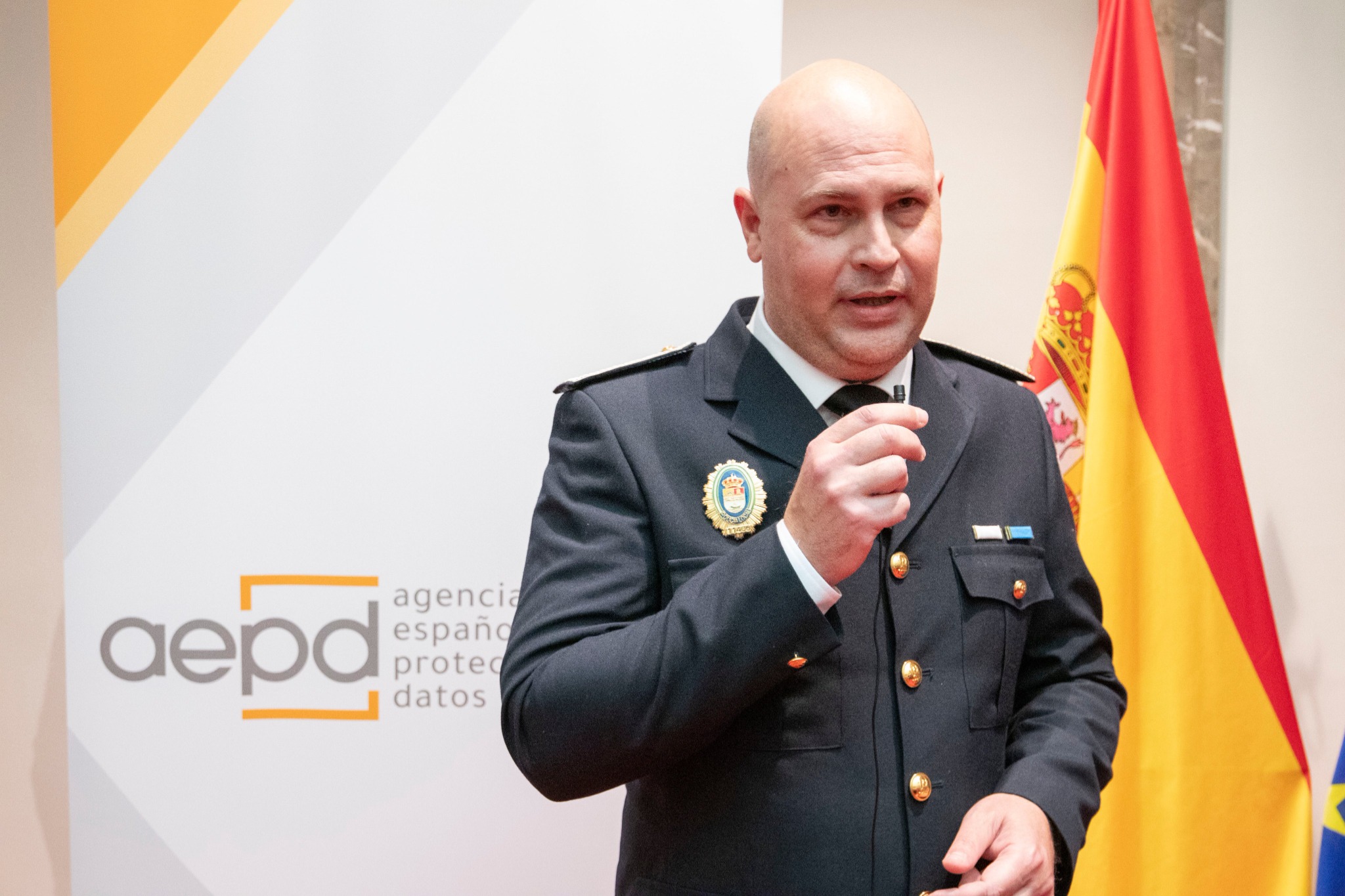 Cristóbal Trujillo Martín durante un acto de la Agencia Española de Protección de Datos